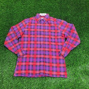 VTG 90s Northwestern Territory Flannel Button Shirt Women Small Pink Purple